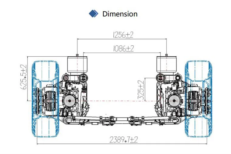 Dimension of of electric axle Dimension of of electric axle